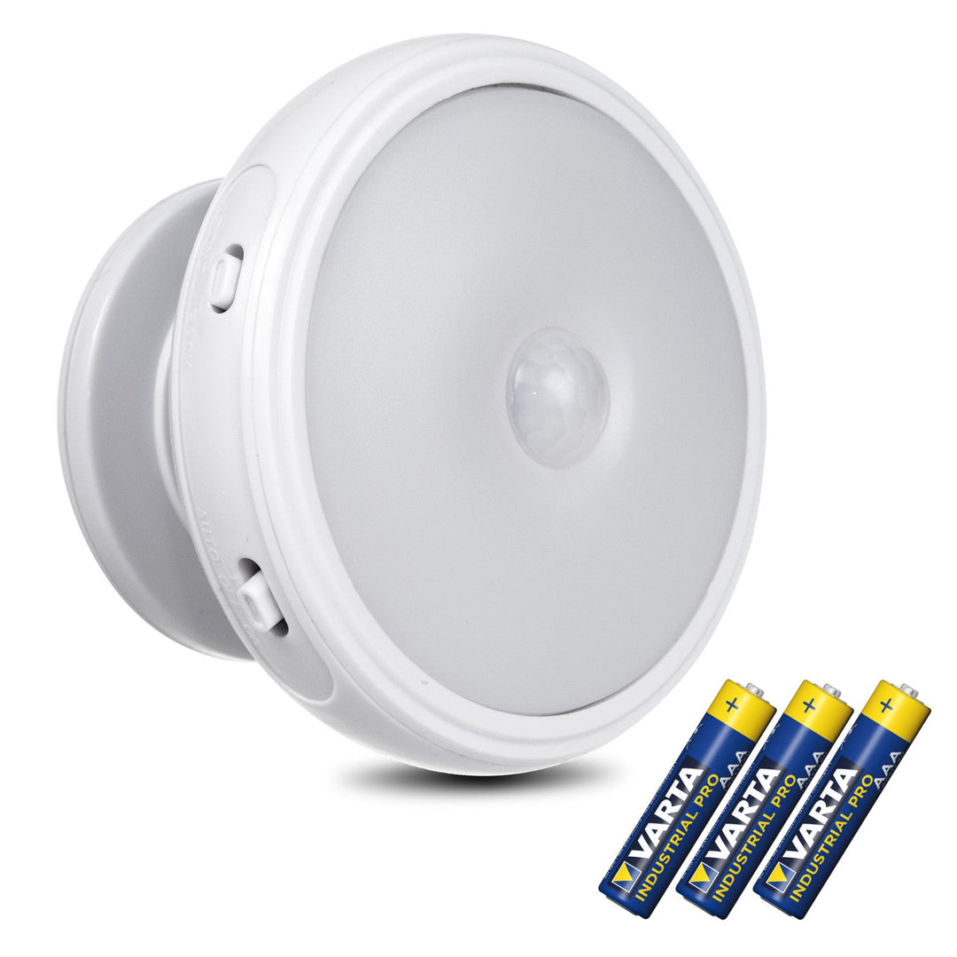 Maclean LED lampa s senzorom pokreta, magnetom, stražnjim osvjetljenjem, načini osvjetljenja: kontinuirano, PIR senzor, 3 x AAA, MCE223 + 3 x Varta Industrial baterije