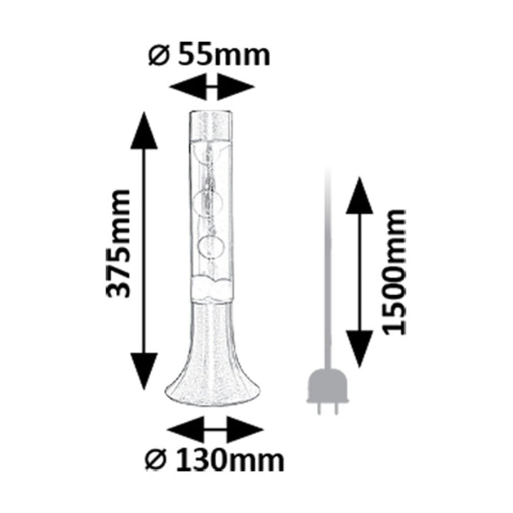Rabalux Lampă cu lavă LED, 25W, 3000 K, portocalie, Poppilol