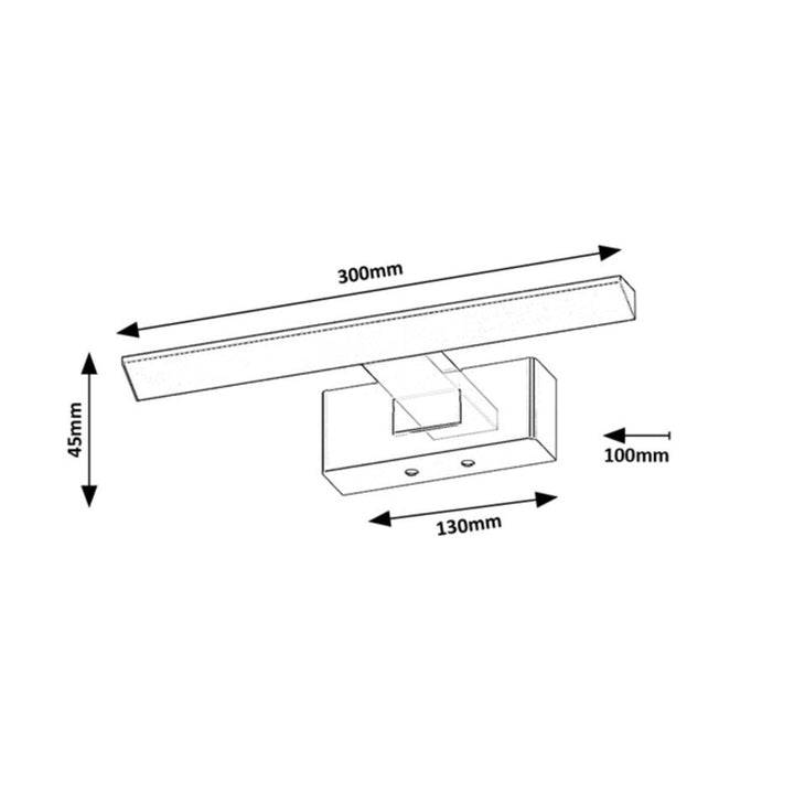 Rabalux kupaonska lampa, 6 W, prirodno bijela 4000 K, IP44. Krom, Loric