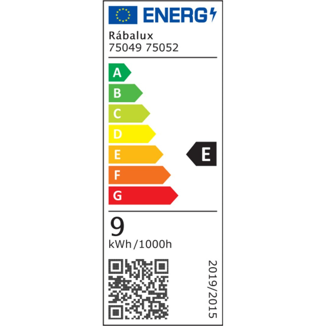 Rabalux kupaonska lampa, 9 W snage, prirodno bijela 4000 K, IP44. Crna, Oliro