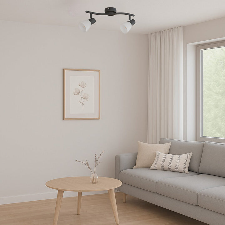 Stropna lampa Rabalux, reflektor, 2x E14 navoj za žarulje, IP20, crna, Soma