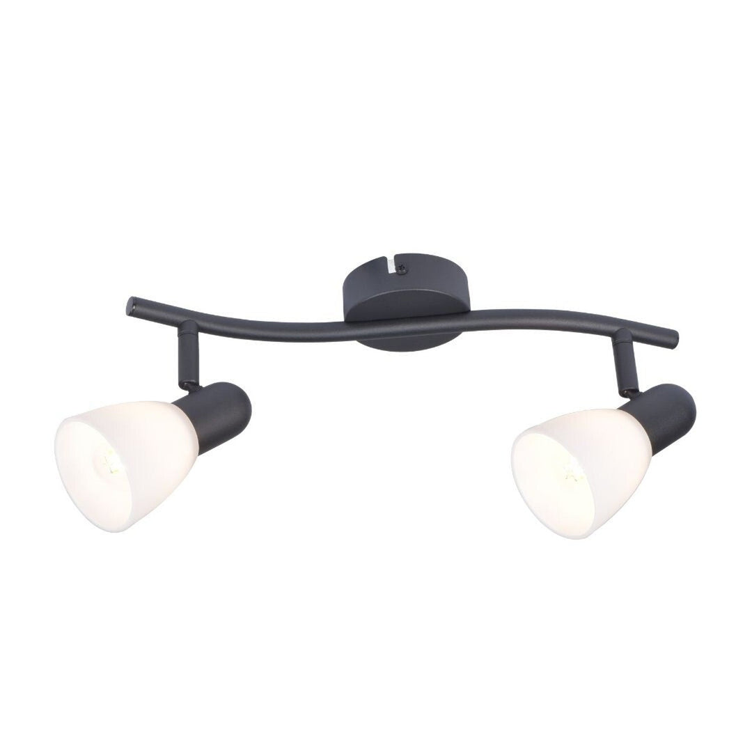 Stropna lampa Rabalux, reflektor, 2x E14 navoj za žarulje, IP20, crna, Soma