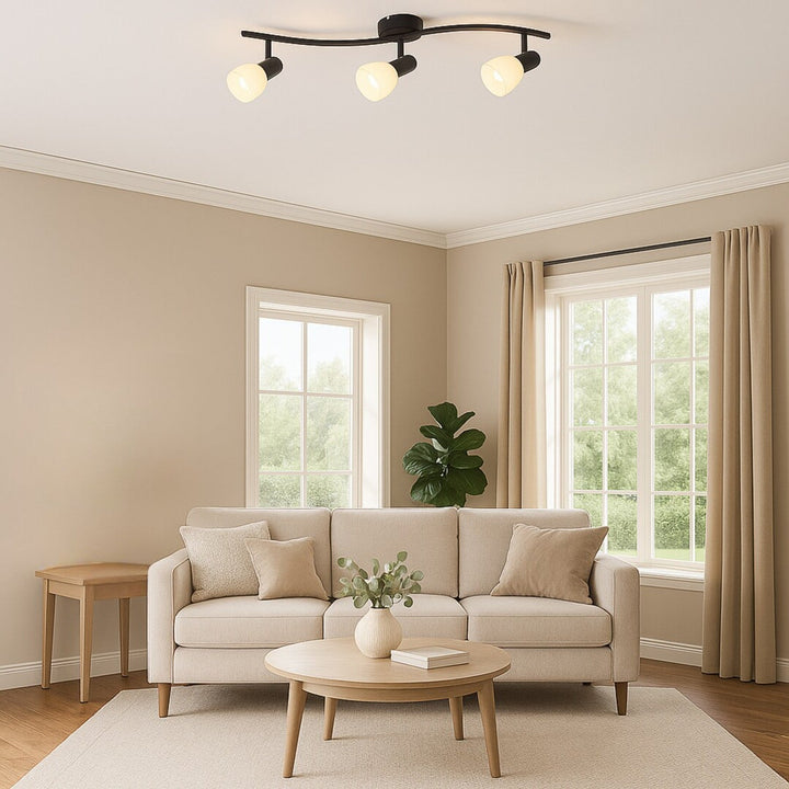 Stropna lampa Rabalux, reflektor, navoj za 3 x E14 žarulje, IP20, crna, Soma