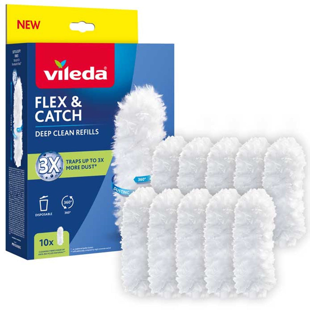 Vileda Flex&amp;Catch nadopune za metlu, 10 komada, 100% reciklirana vlakna, 360° nadopuna