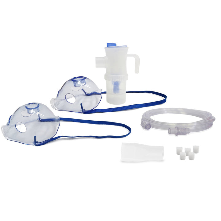 Omnibus komplet dodataka za inhalaciju/nebulizaciju, veliki nebulizator od 12 ml, plavi, 5 zamjenskih filtara, kontrola brzine