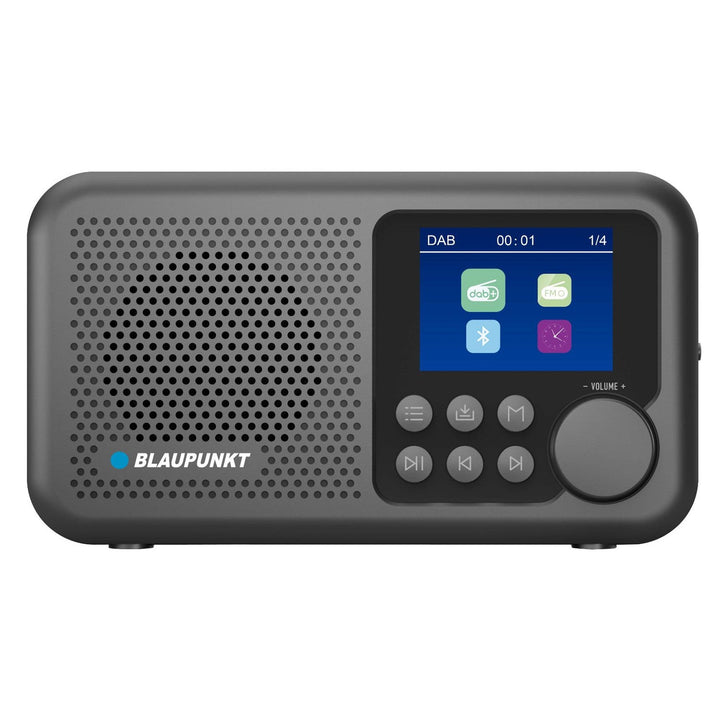 Blaupunkt prijenosni radio, DAB+ digitalni radio i FM tuner, Bluetooth, izlaz za slušalice, 2,4-inčni bočni zaslon, funkcija sata i alarma, napajanje baterijama i punjenje putem USB-C, DR8BK