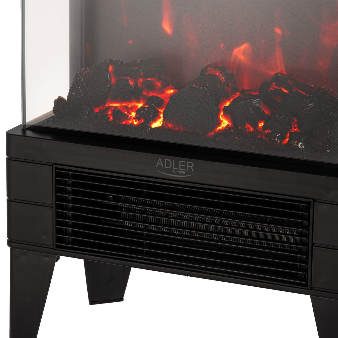 LED električni kamin s daljinskim upravljačem, 2 razine snage grijanja 1000 W/2000 W, termostat, Adler AD 7755