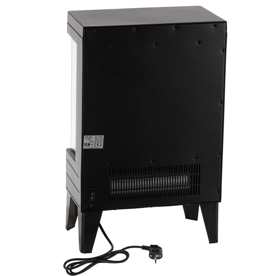 LED električni kamin s daljinskim upravljačem, 2 razine snage grijanja 1000 W/2000 W, termostat, Adler AD 7755