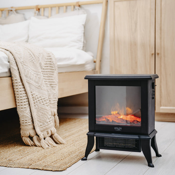 Adler električni kamin, 2 razine grijanja, max. snaga 1800 W, termostat, 3D efekt plamena, AD 7754