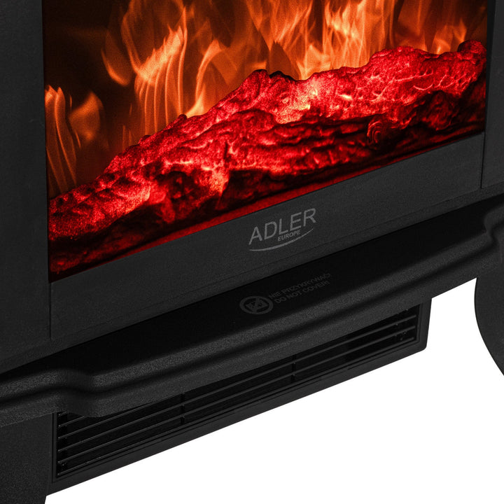 Adler električni kamin, 2 razine grijanja, max. snaga 1800 W, termostat, 3D efekt plamena, AD 7754