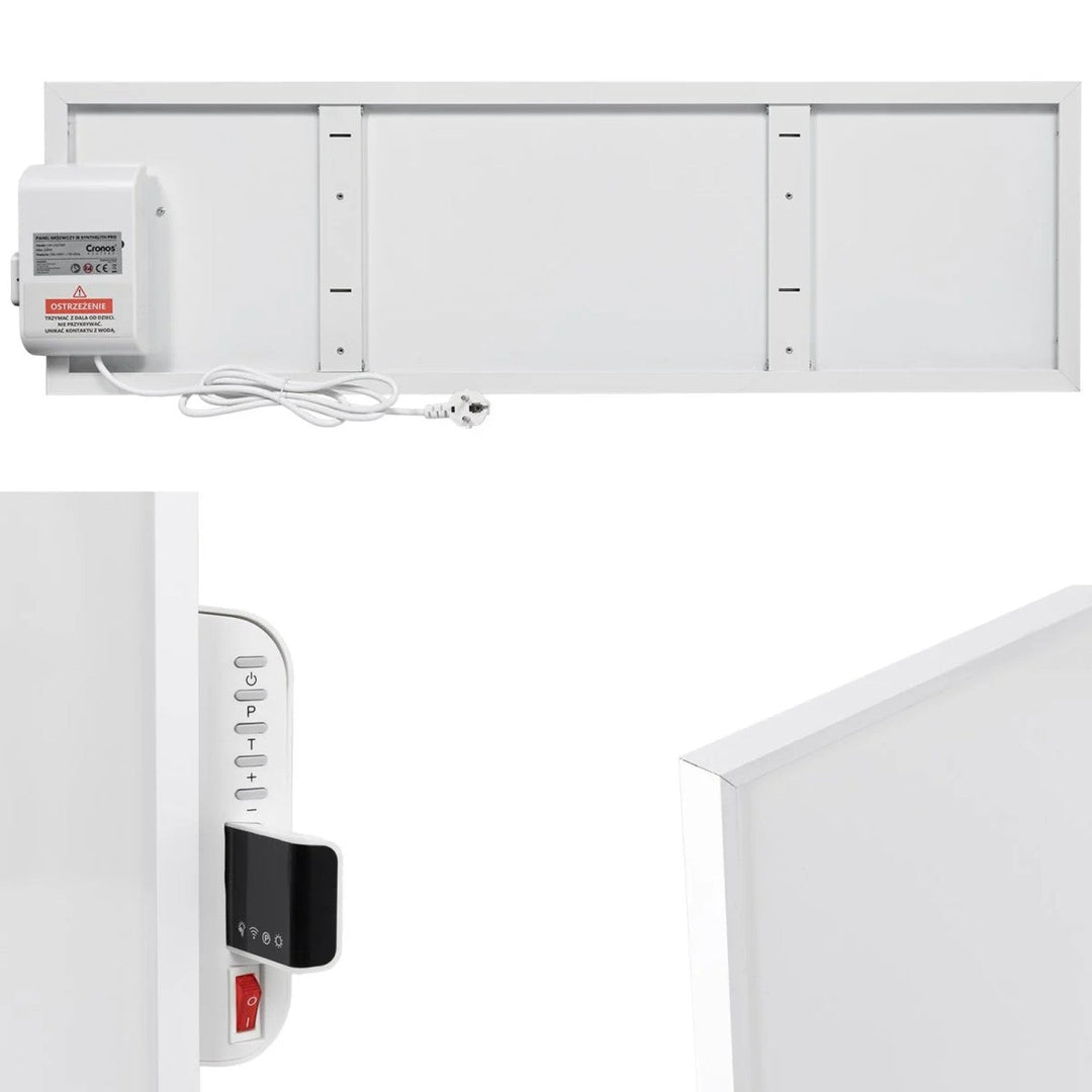 Cronos infracrveni grijač, 330 W, bijeli, pogodan za alergičare, ultratanki, mat površina, grije prostor do 12 m², Synthelith PRO CRP-330TWP bijeli