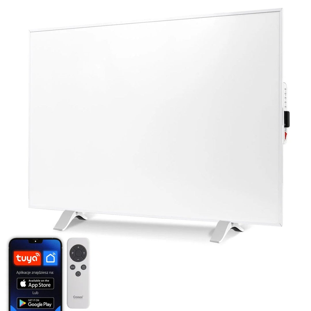 Cronos infracrveni grijač, 500 W, bijeli, pogodan za alergičare, ultratanki, mat površina, grije prostor do 14 m², Synthelith PRO CRP-500TWP bijeli