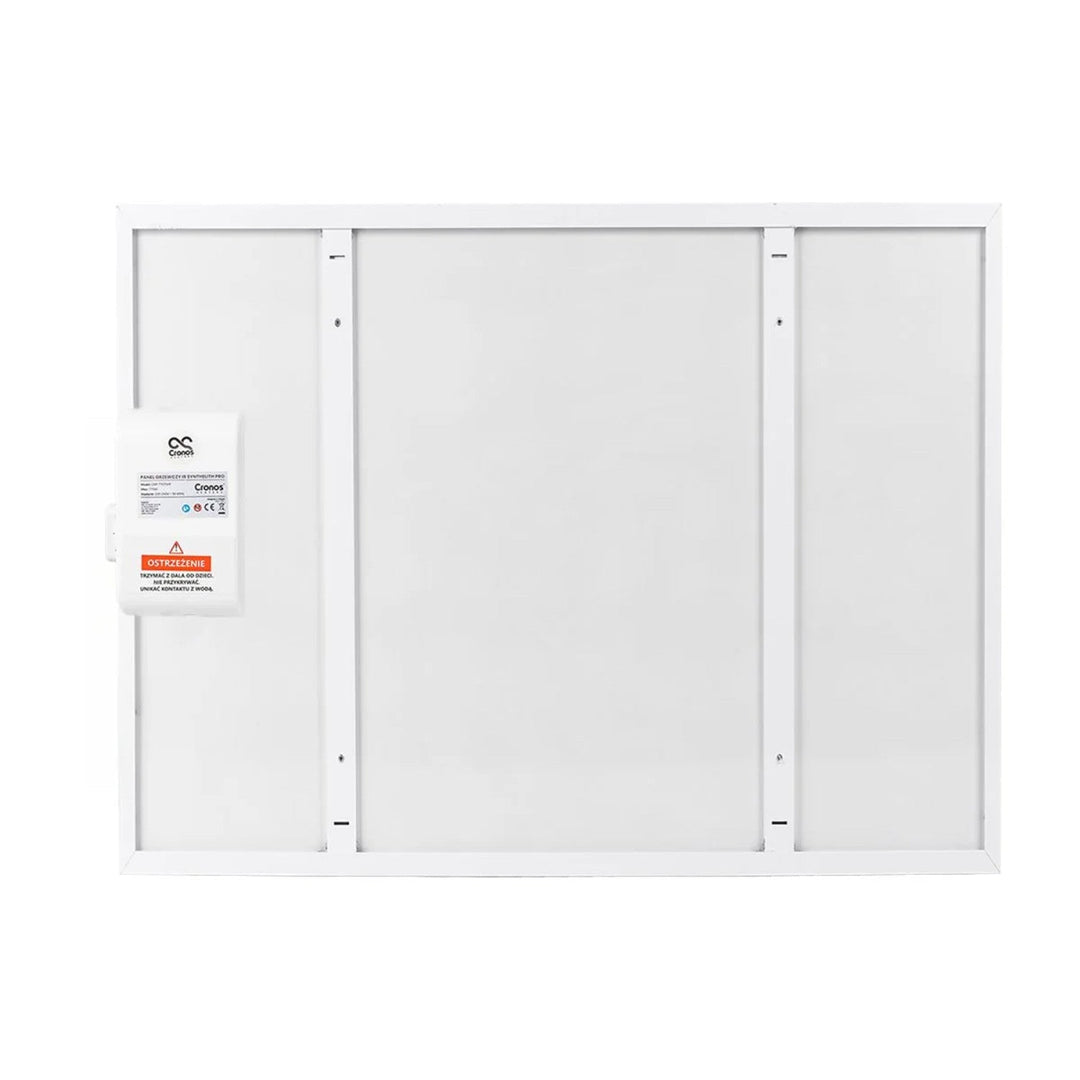 Cronos infracrveni grijač, 500 W, bijeli, pogodan za alergičare, ultratanki, mat površina, grije prostor do 14 m², Synthelith PRO CRP-500TWP bijeli