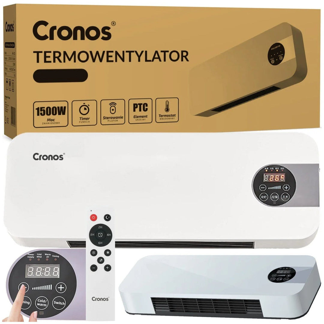 Cronos grijač s ventilatorskom zavesom zraka, 1500 W snage, niska potrošnja energije, širok kut protoka zraka, daljinski upravljač, HFH-201