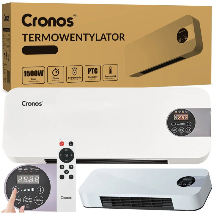 Cronos grijač s ventilatorskom zavesom zraka, 1500 W snage, niska potrošnja energije, širok kut protoka zraka, daljinski upravljač, HFH-201