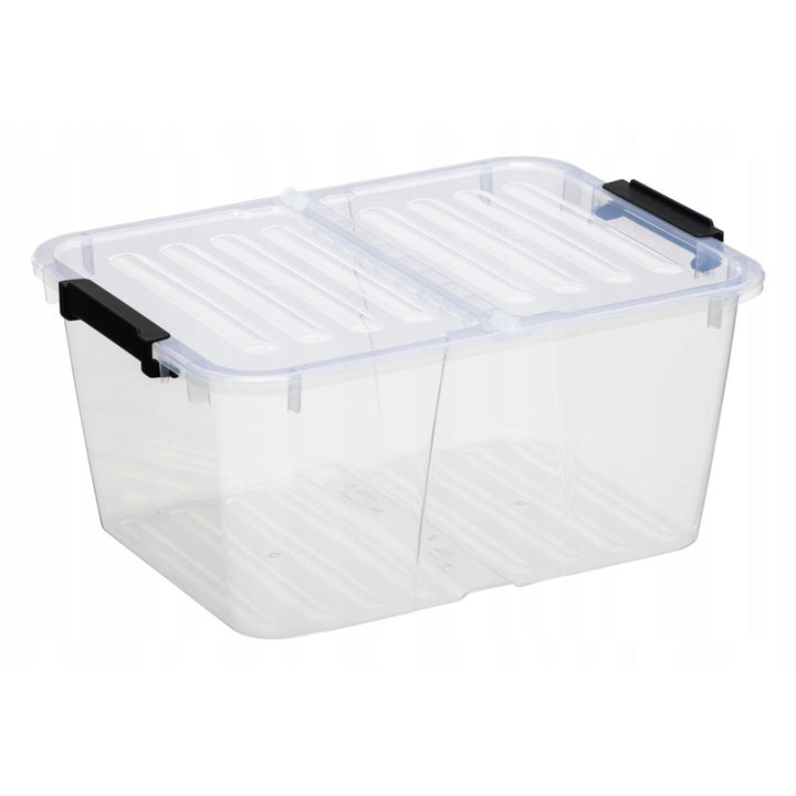 Plast Team Home Box Flex 15L spremnik s dvostrukim poklopcem, sklopivim poklopcem, sigurnosnim kopčama, proziran, 23010800