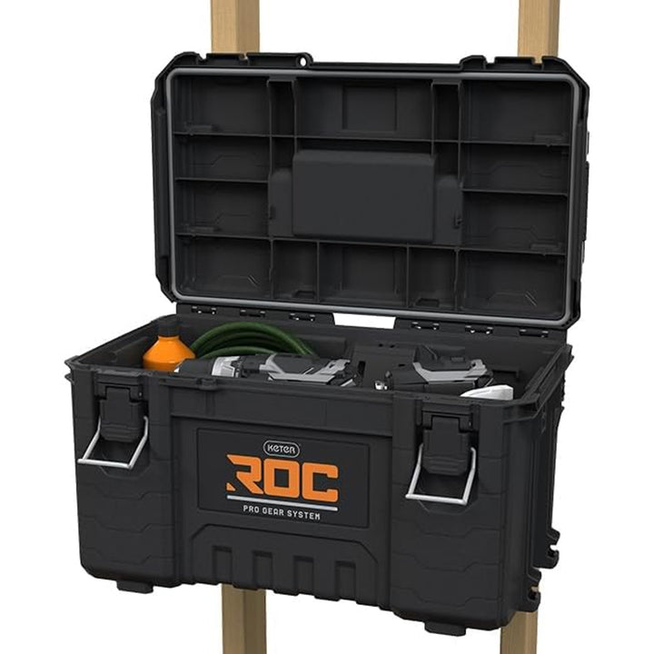 Keter ROC Pro Gear 2.0 kutija za alate, nosivost 54 kg, s Pro Mount ručkama, uključuje organizator, može se montirati na zid, 256984