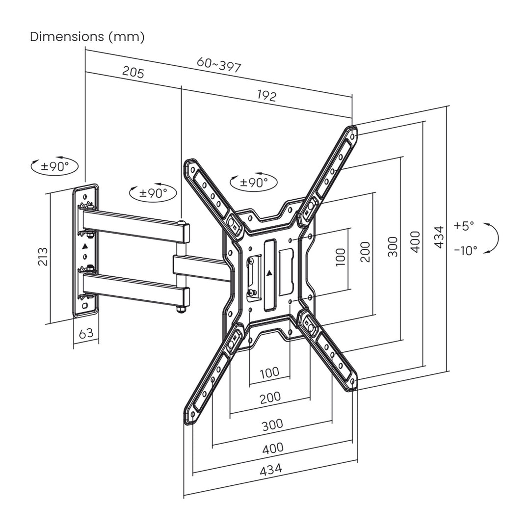 Maclean držač za TV ili monitor, max. 23–65", max. opterećenje 30 kg, univerzalni, max. VESA 400x400, MC-759 N