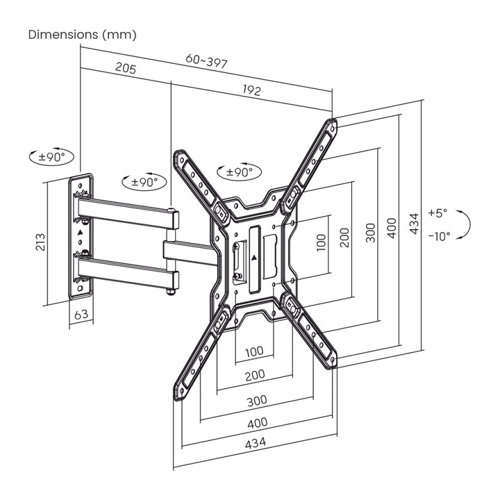 Maclean držač za TV ili monitor, max. 23–65", max. opterećenje 30 kg, univerzalni, max. VESA 400x400, MC-759 N