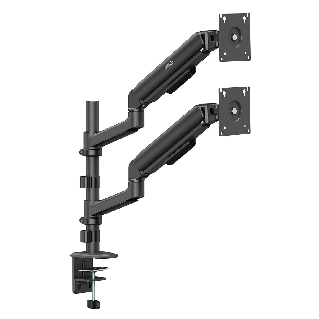 Ergo Office držač za dva monitora, plinski amortizer, 17"–32", 1–10 kg, mat crna, ER-692 B