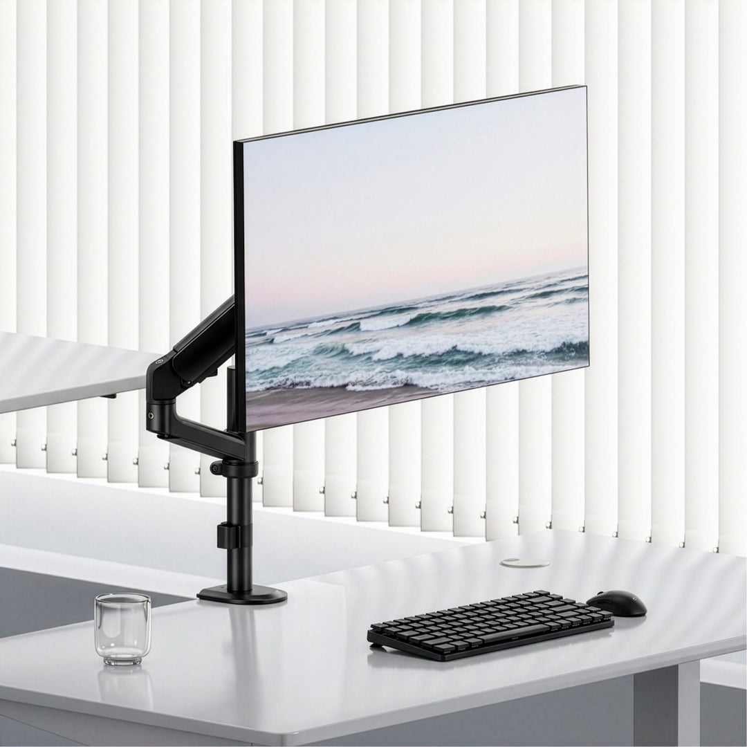 Ergo držač za monitor za ured, plinski opružni mehanizam, 17"–32", 1–10 kg, mat crna, max. VESA 100x100, ER-691 B