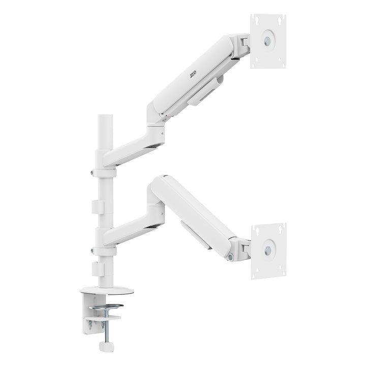 Ergo Office držač za dva monitora, plinski amortizer, 17"–32", 1–10 kg, mat bijela, ER-692 W