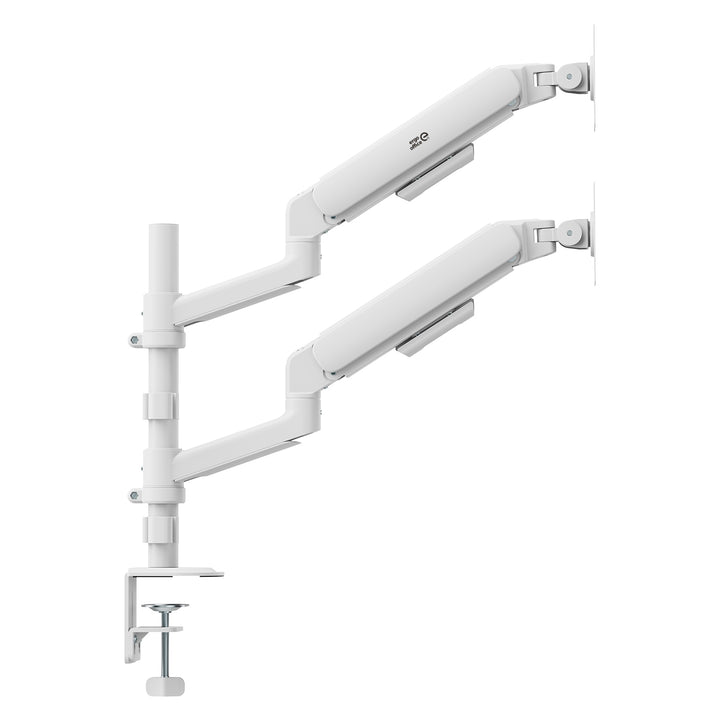 Ergo Office držač za dva monitora, plinski amortizer, 17"–32", 1–10 kg, mat bijela, ER-692 W