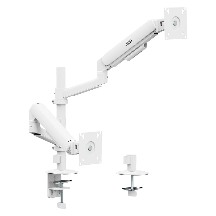 Ergo Office držač za dva monitora, plinski amortizer, 17"–32", 1–10 kg, mat bijela, ER-692 W