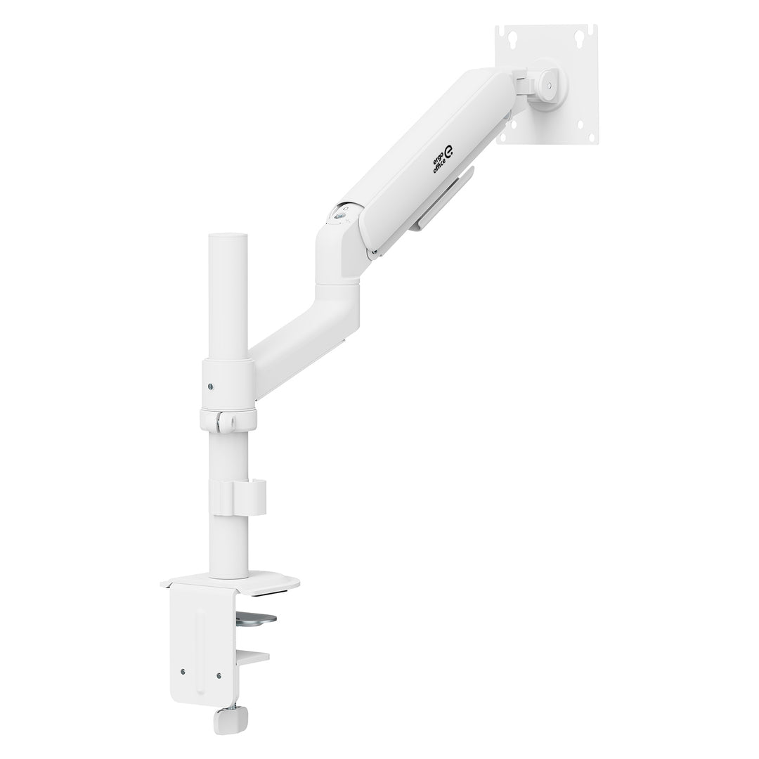 Ergo držač za monitor za ured, plinski opružni mehanizam, 17"–32", 1–10 kg, mat bijela, max. VESA 100x100, ER-691 W