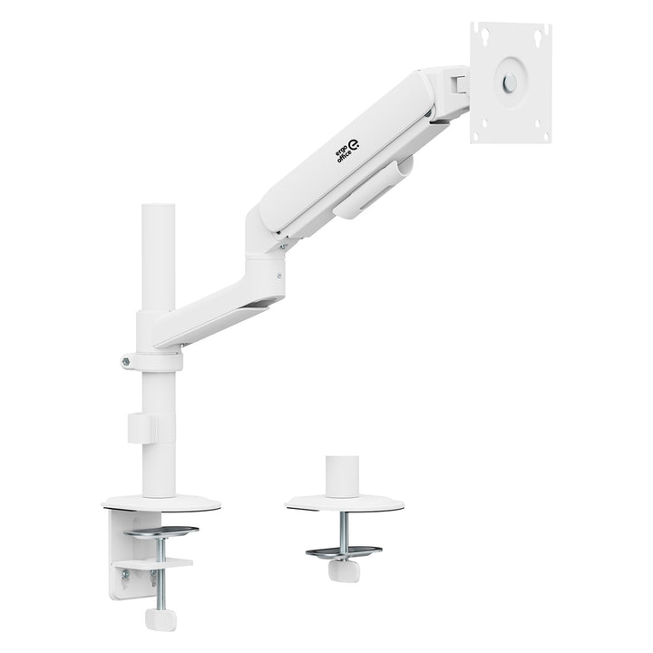 Ergo držač za monitor za ured, plinski opružni mehanizam, 17"–32", 1–10 kg, mat bijela, max. VESA 100x100, ER-691 W
