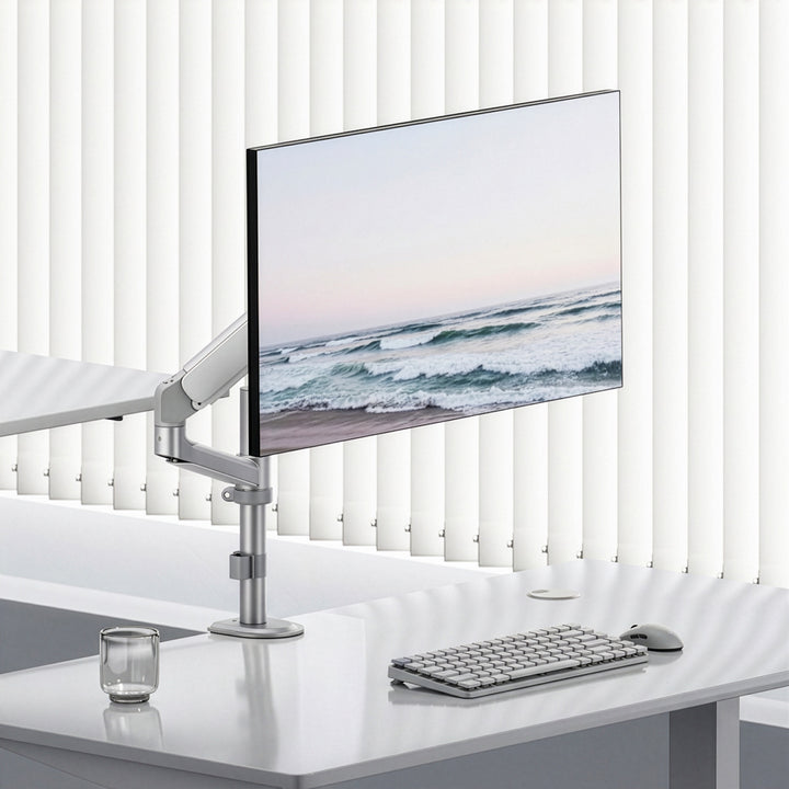 Ergo držač za monitor za ured, plinski opružni mehanizam, 17"–32", 1–10 kg, mat bijela, max. VESA 100x100, ER-691 W