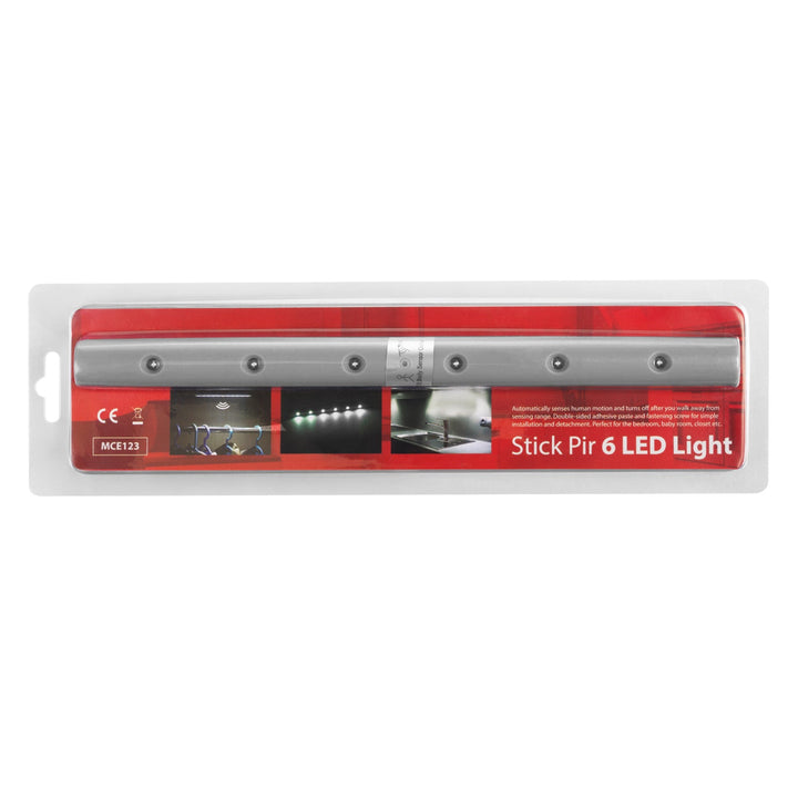 Maclean 6LED kuhinjska svjetiljka za ispod ormarića, izdužena, s senzorom pokreta, 5xAAA, MCE123 + 5x Varta Industrial AAA alkalne baterije