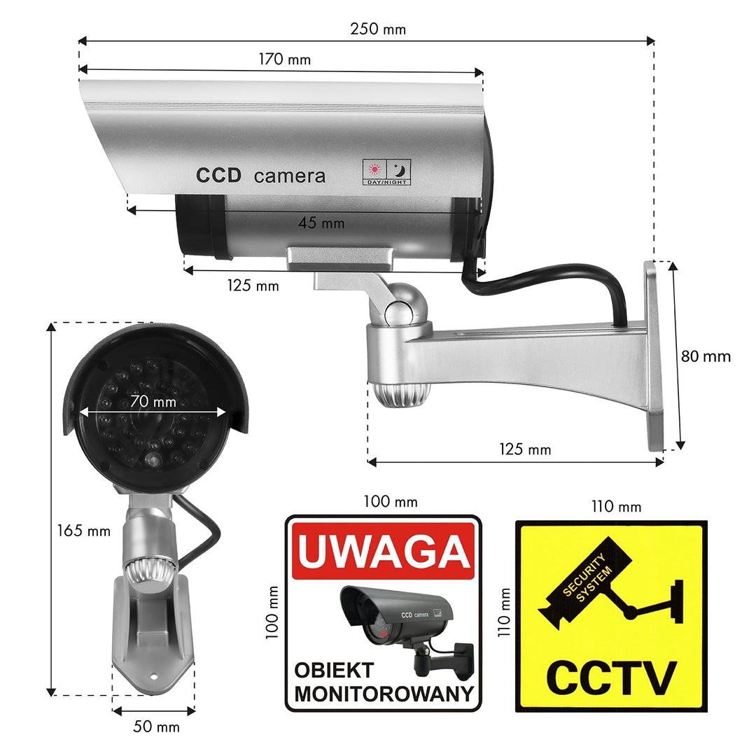 Lažna kamera s trepćućim LED svjetlom IR1100 S IR za vanjsku upotrebu + 2x AA Varta Industrial baterije
