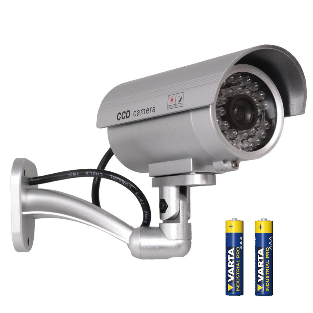 IR9000 S IR LED lažna kamera, srebrna + 2x AAA Varta Industrial baterije