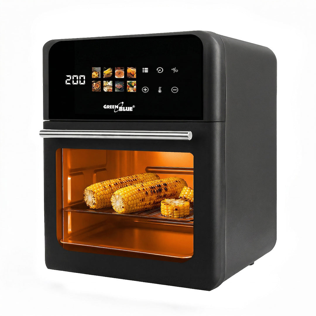 GreenBlue AIR FRYER friteza na zrak bez ulja, 1800 W, kapacitet 10 litara, 8 programa, dodaci, tajmer, GB950