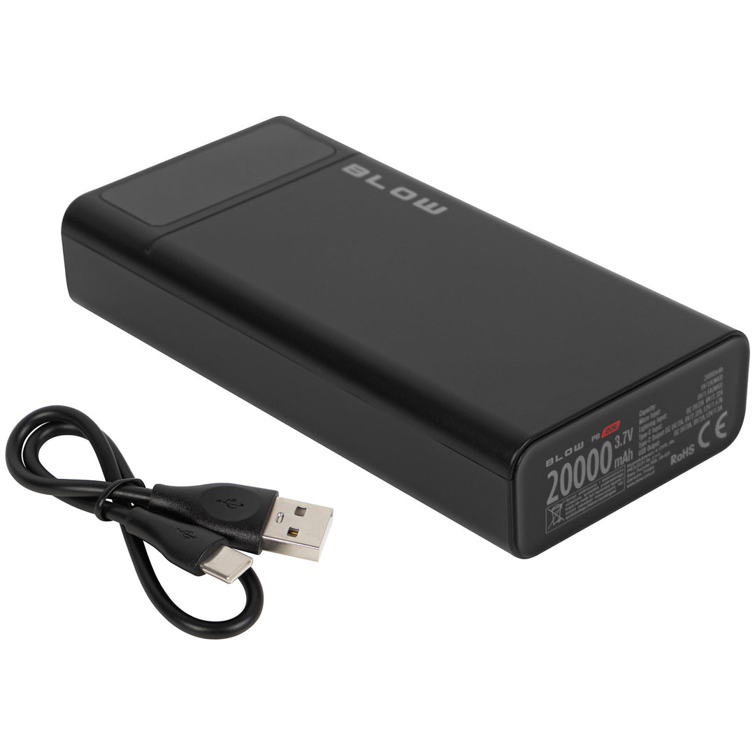 20.000 mAh PB20E Power Bank – Quick Charge 30, Power Delivery 20 W, crna, Blow