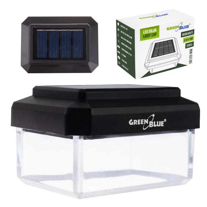 GreenBlue solarna LED svjetiljka za stup, 60x40 mm, krović u obliku omotnice, 3200 K, GB125 bijela