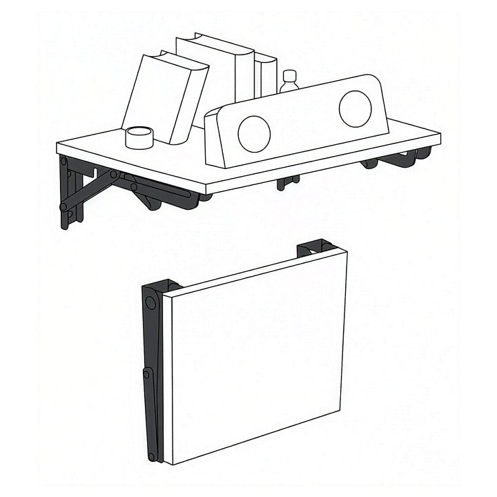 Maclean preklopni zidni nosač za policu, min. 350 mm, max. 700 mm, max. 50 kg, 2 komada, MC-196
