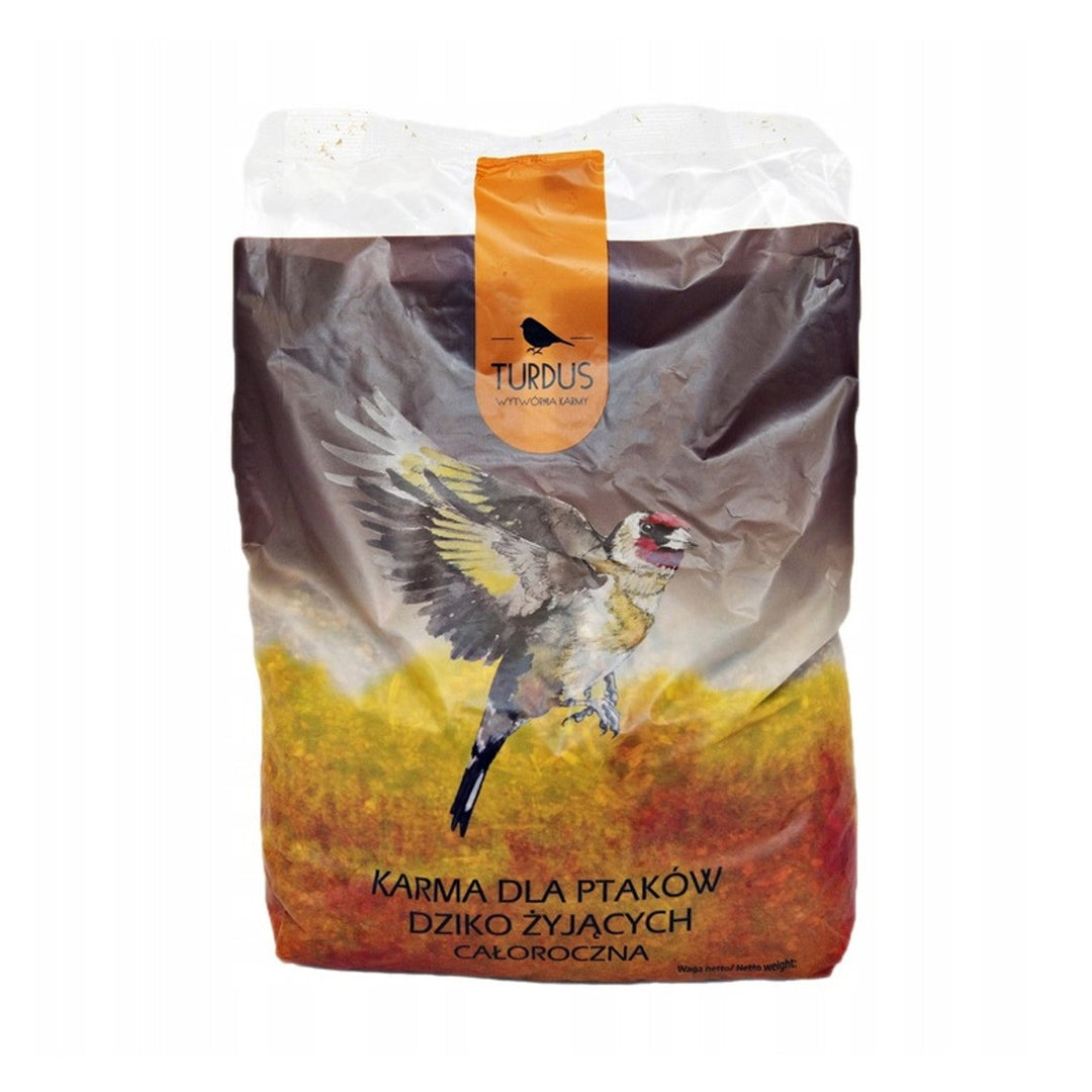 Woodok hranilica za ptice, smrčak, spaljena, čvrsti kuke + 1 kg sjemena za ptice