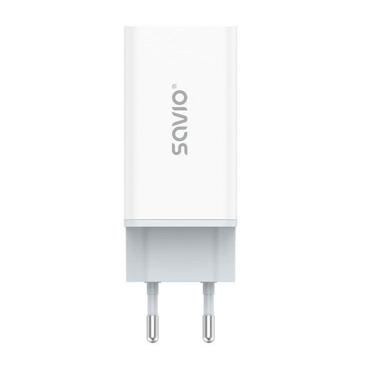 Savio încărcător de rețea, 1x USB-A, 2x USB-C, GaN, 65W, alb, SAVLA-07