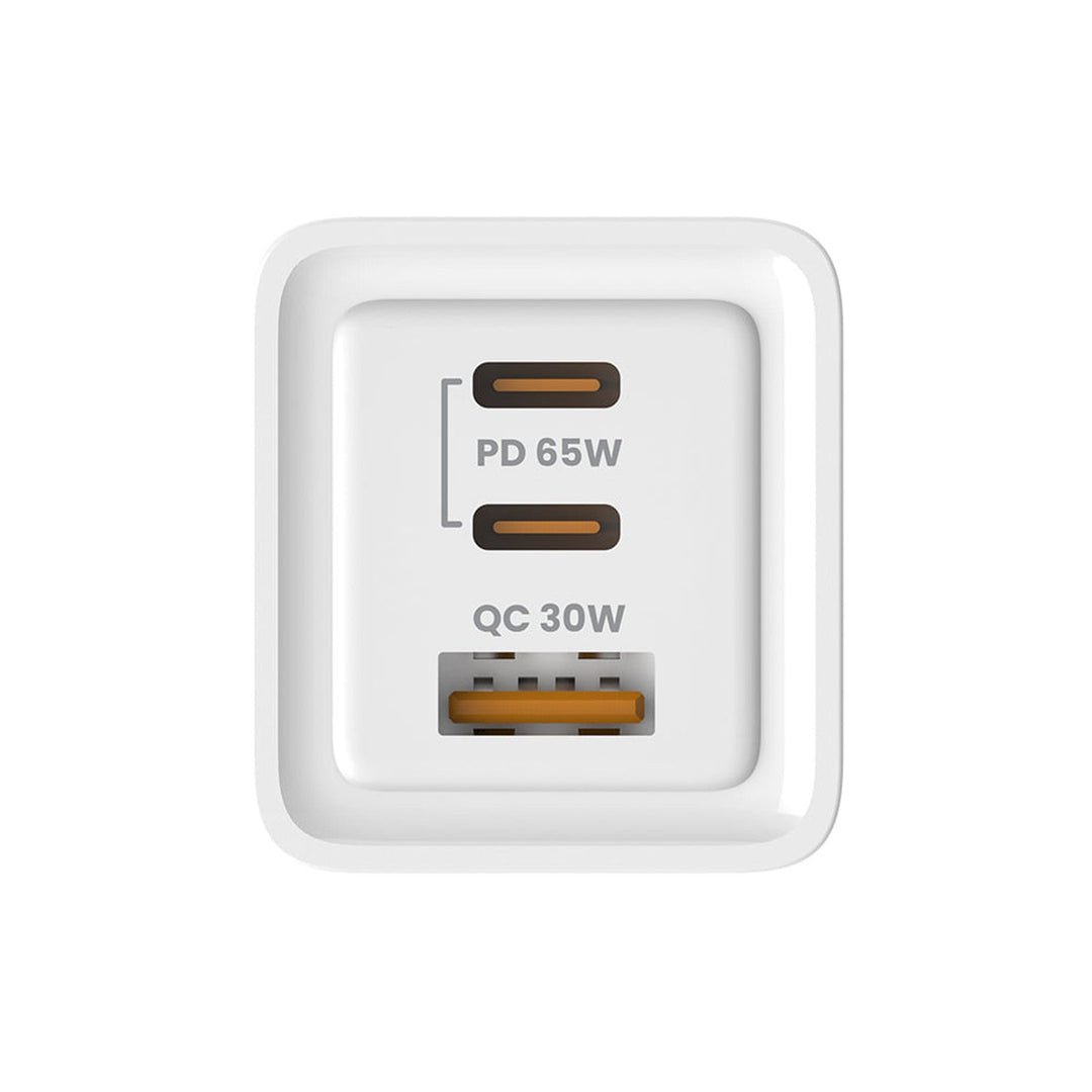 Savio încărcător de rețea, 1x USB-A, 2x USB-C, GaN, 65W, alb, SAVLA-07