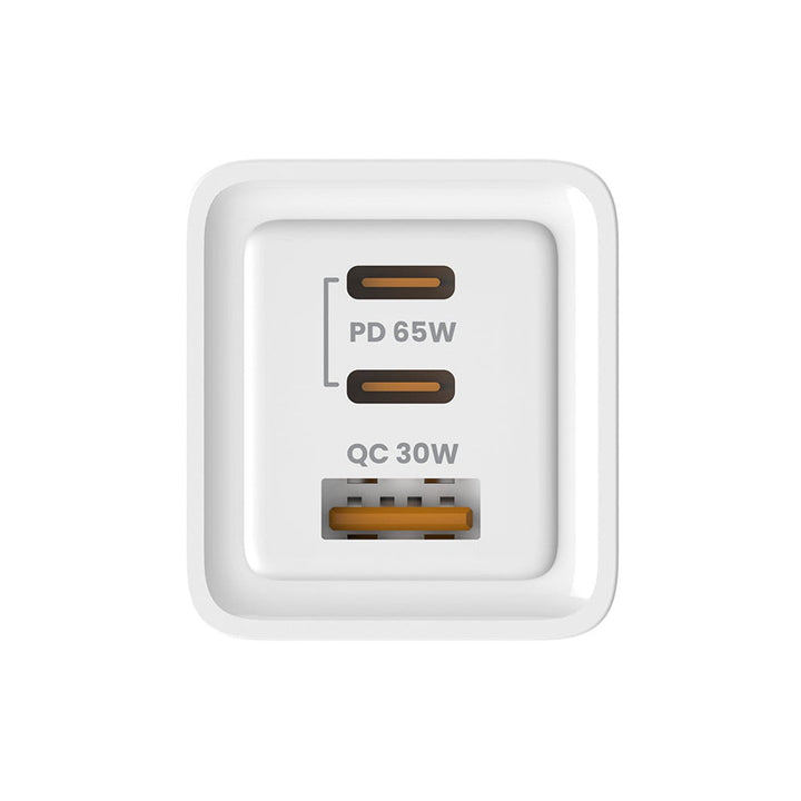 Savio încărcător de rețea, 1x USB-A, 2x USB-C, GaN, 65W, alb, SAVLA-07