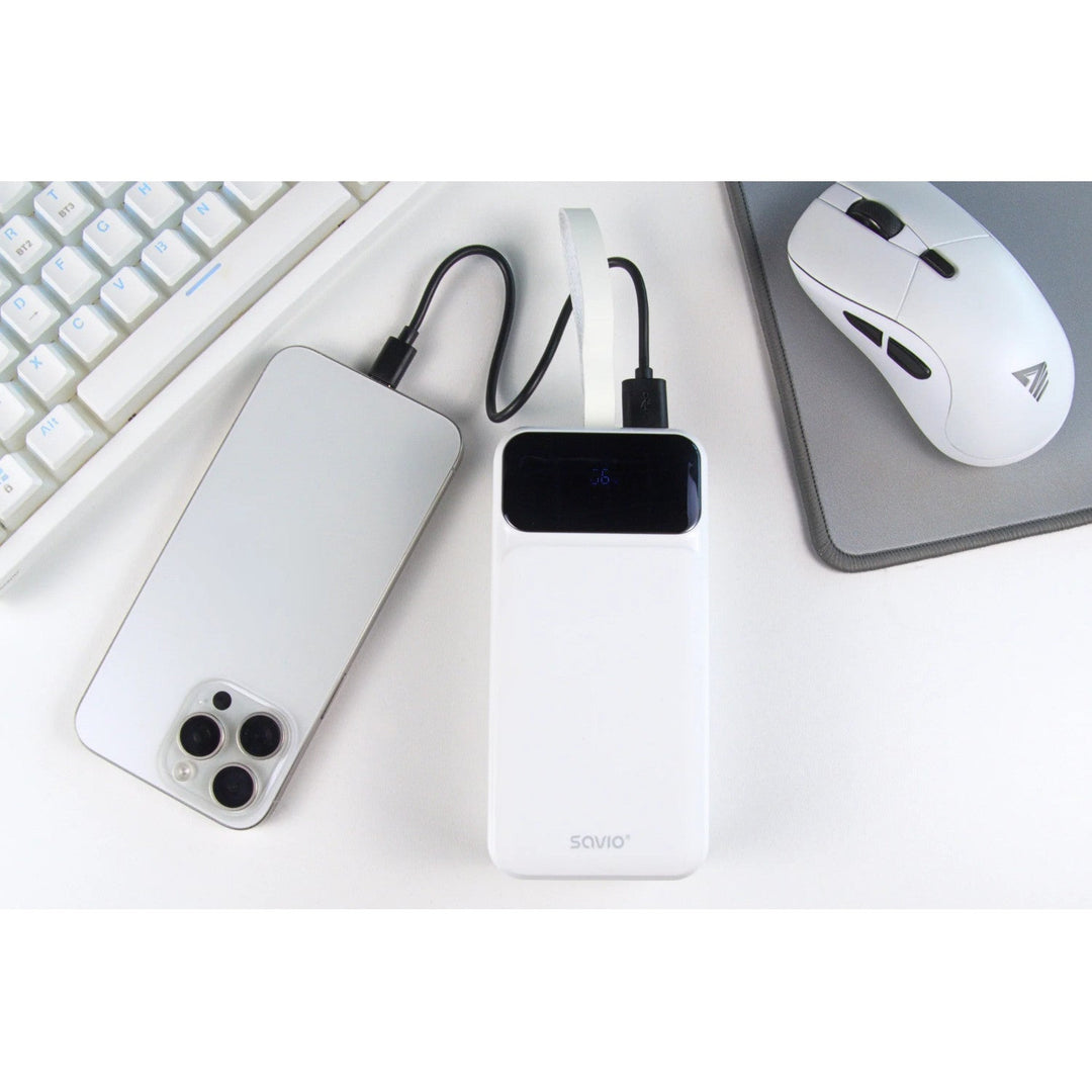 Powerbank SAVIO, 2 USB priključka, 1 USB-C priključak, Quick Charge, Power Delivery, SAVBA-11