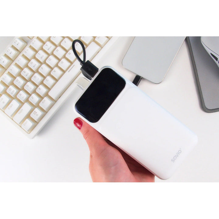 Powerbank SAVIO, 2 USB priključka, 1 USB-C priključak, Quick Charge, Power Delivery, SAVBA-11
