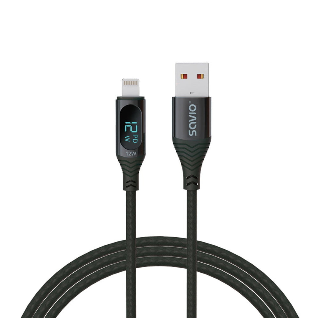 Savio USB na Lightning kabel, digitalni zaslon, duljina 1 m, SAVKABELCL-173