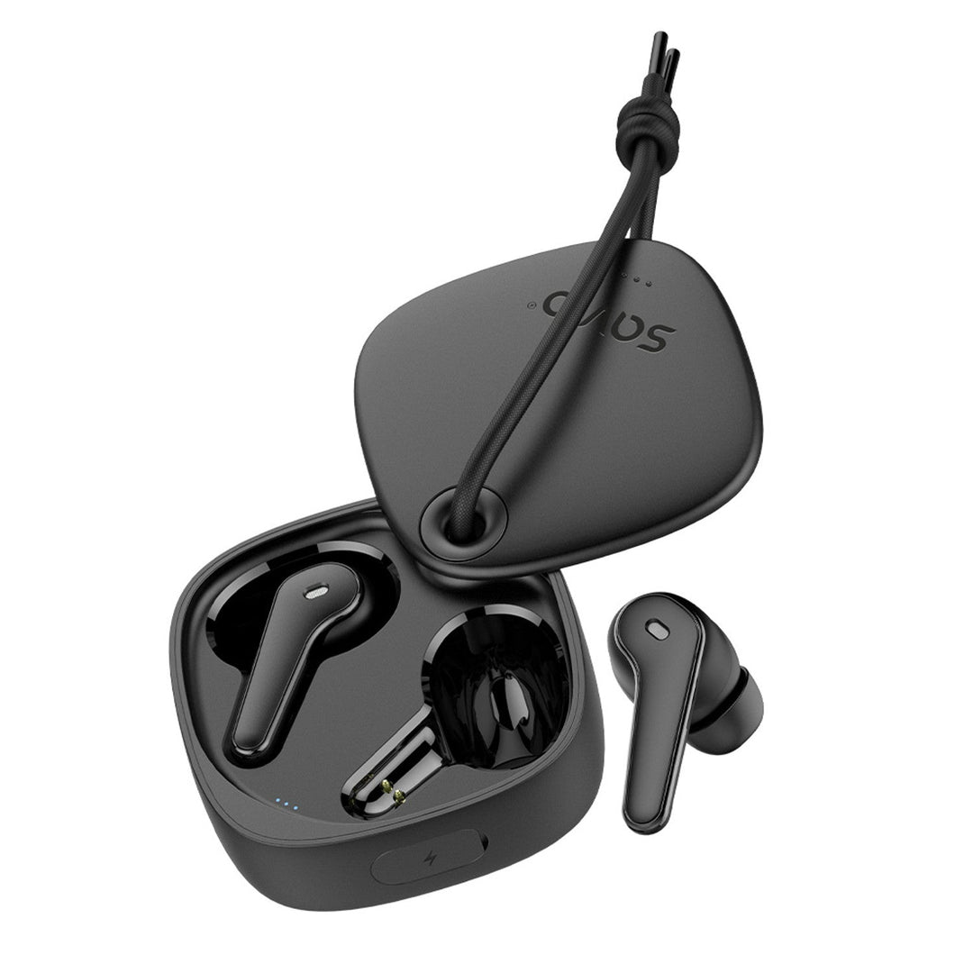 Savio bežične slušalice, Bluetooth 5.3, ENC, USB-C, crne, SAVSLTWS-11