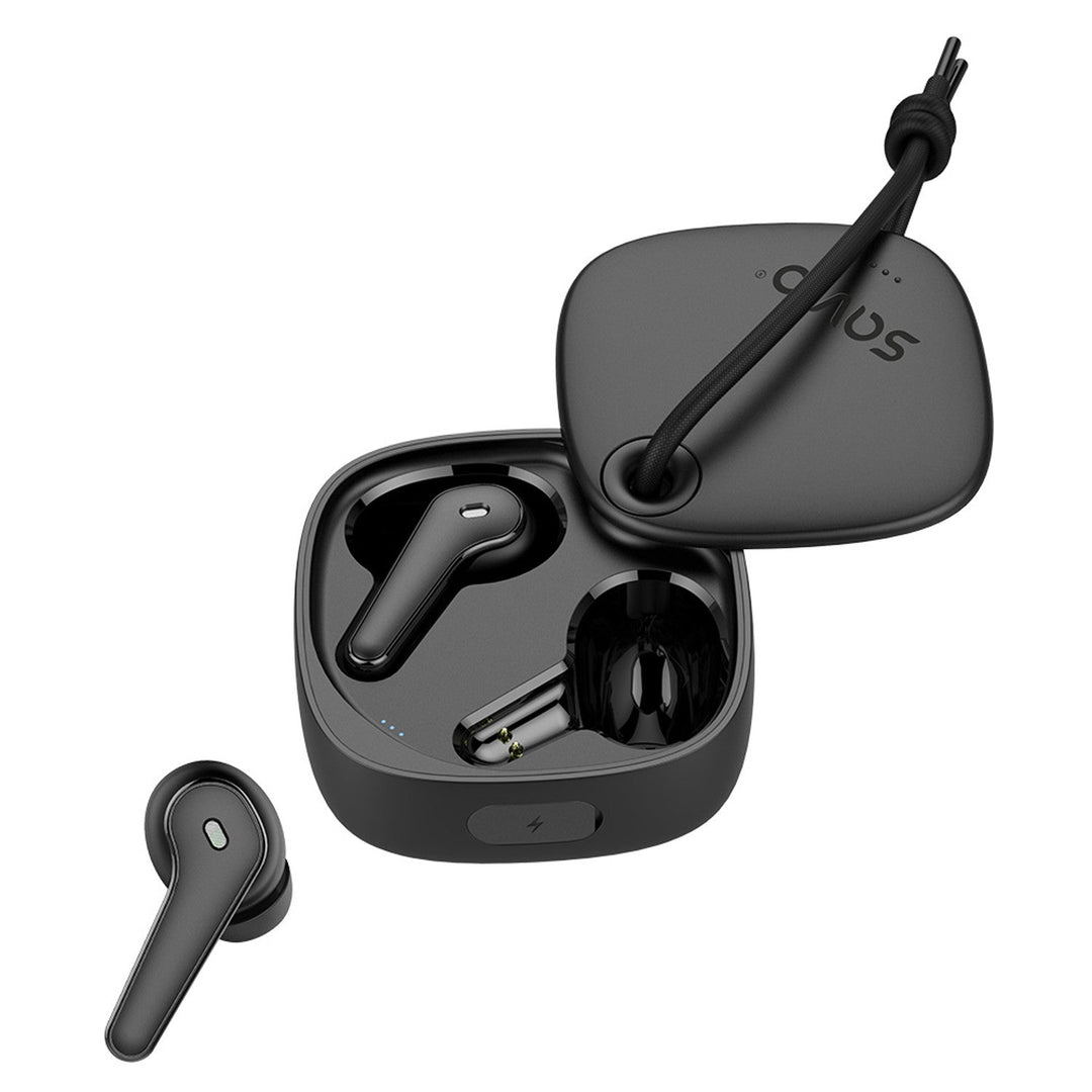 Savio bežične slušalice, Bluetooth 5.3, ENC, USB-C, crne, SAVSLTWS-11