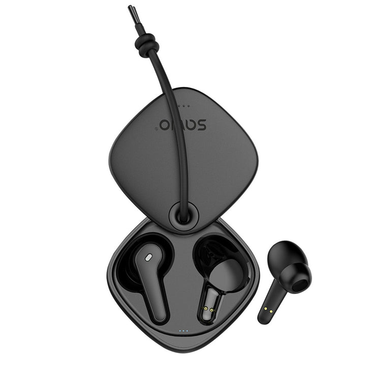 Savio bežične slušalice, Bluetooth 5.3, ENC, USB-C, crne, SAVSLTWS-11