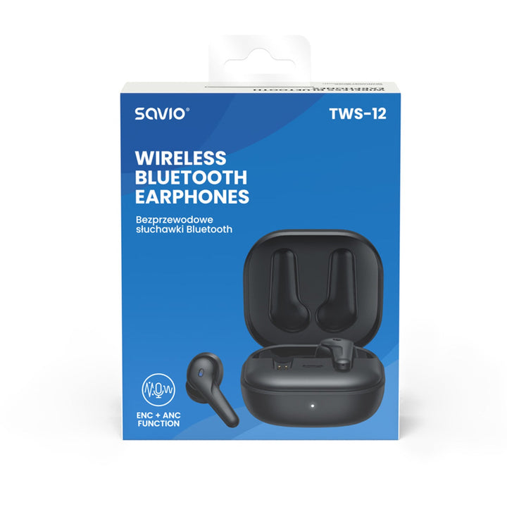 Savio bežične slušalice, Bluetooth 5.3, ANC, USB-C, crne
