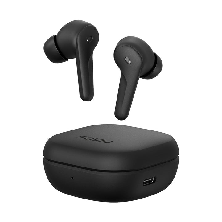 Savio bežične slušalice, Bluetooth 5.3, ANC, USB-C, crne